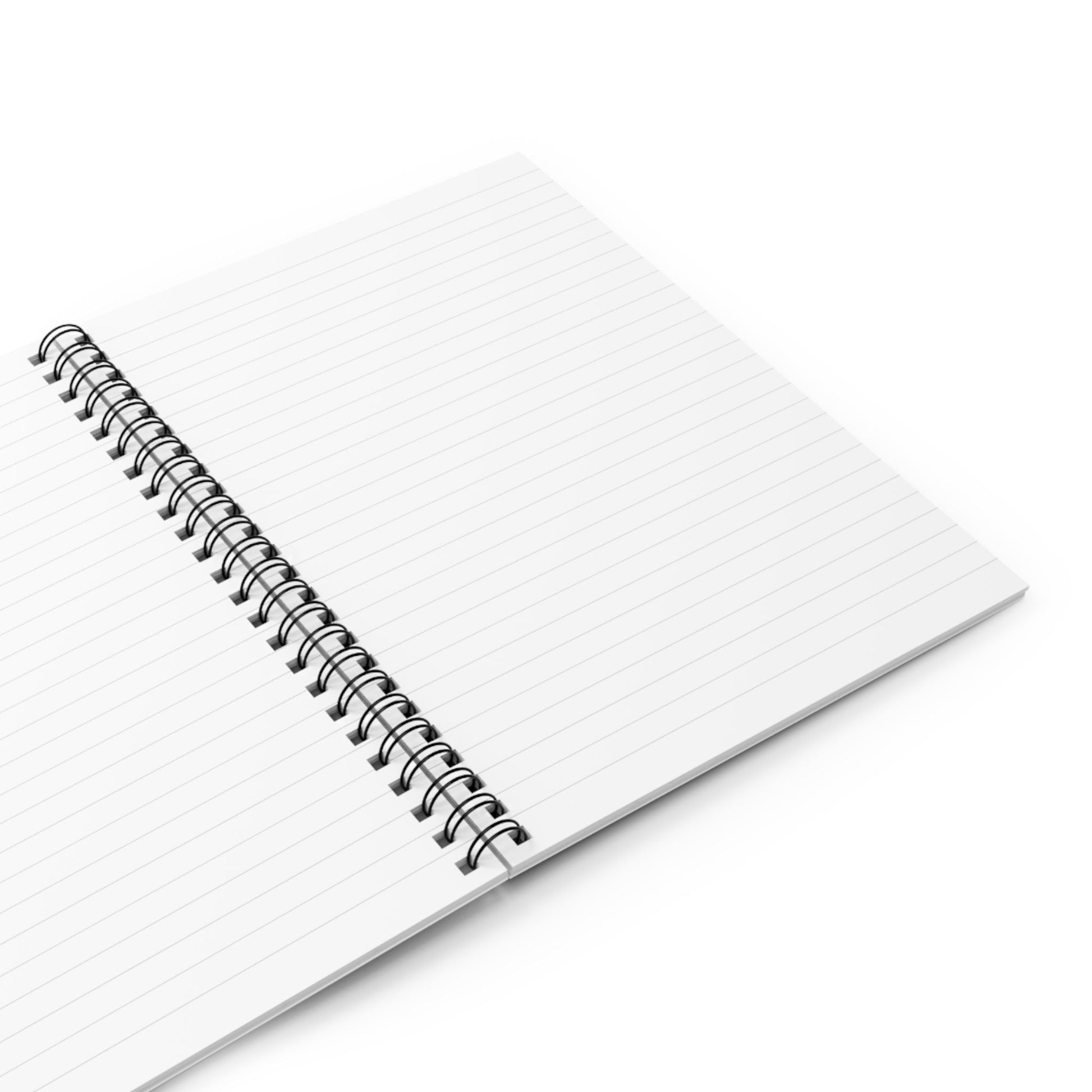 Interior of the spiral notebook showing lined pages.