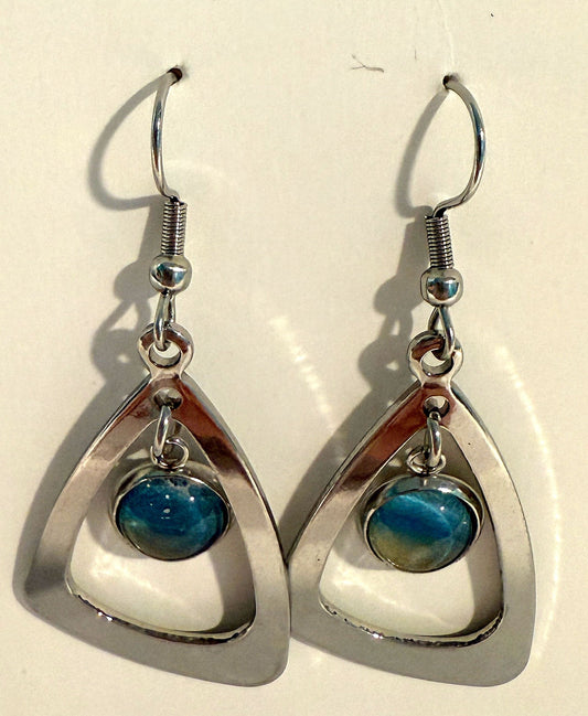 Dangling Triangle Earrings - Multiple Colors - Birdsong Lane Art