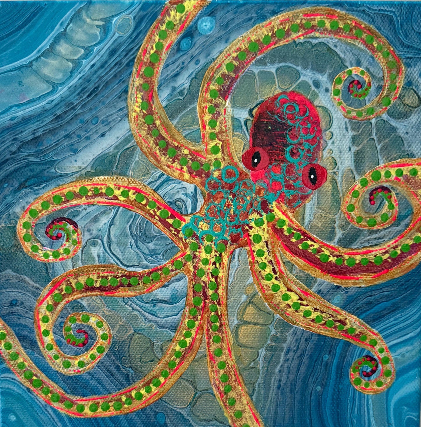 Handmade Octopus Canvas Wall Art - Birdsong Lane Art