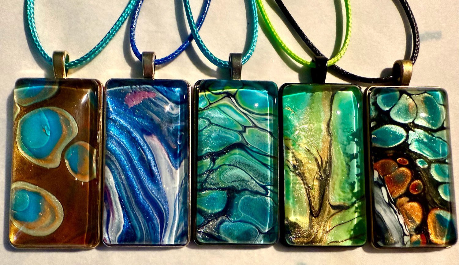 Handmade Rectangle Pendant Necklaces - Birdsong Lane Art