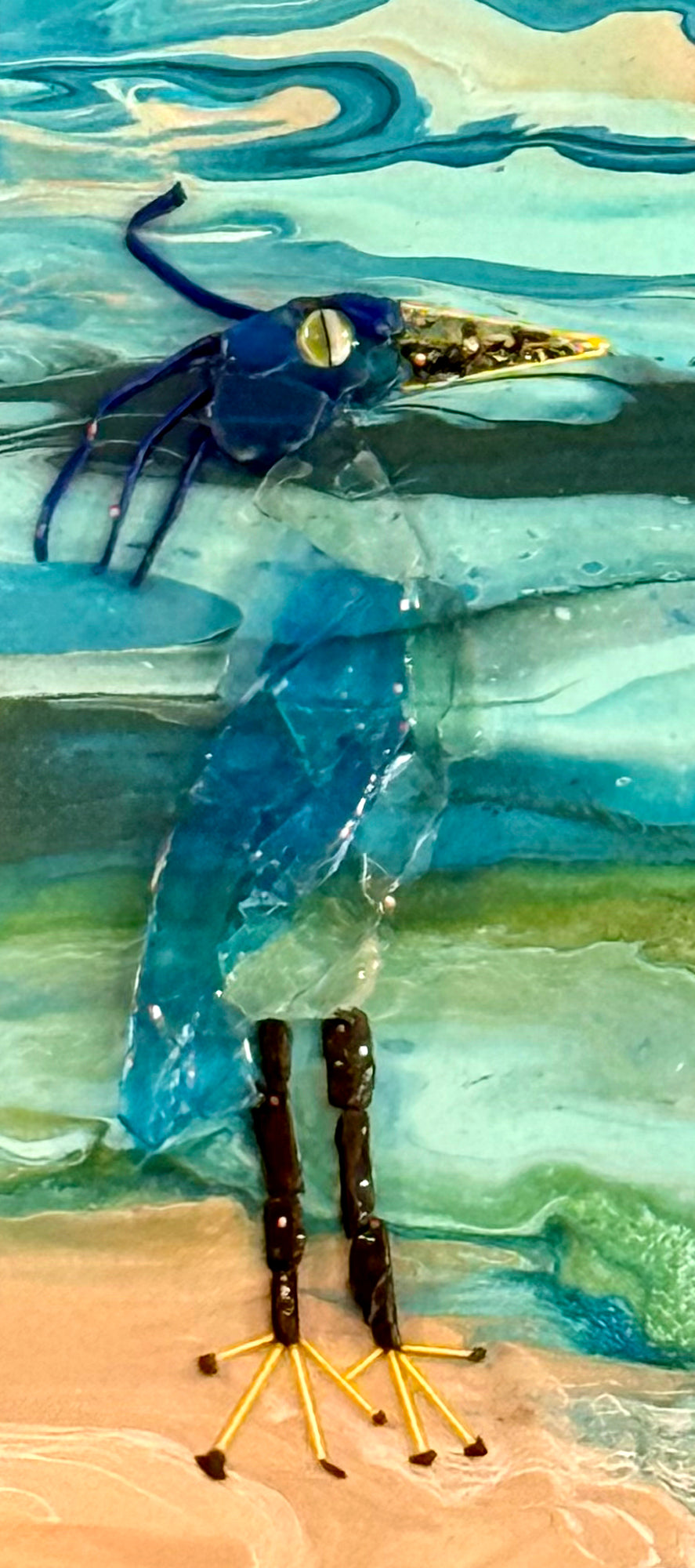 Blue Heron at Sunset Painting