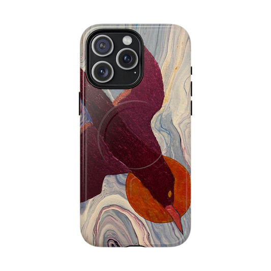 Magnetic Phone Case - Bird Flying Into The Sun - Iphone 14 15 16 17 - Birdsong Lane Art