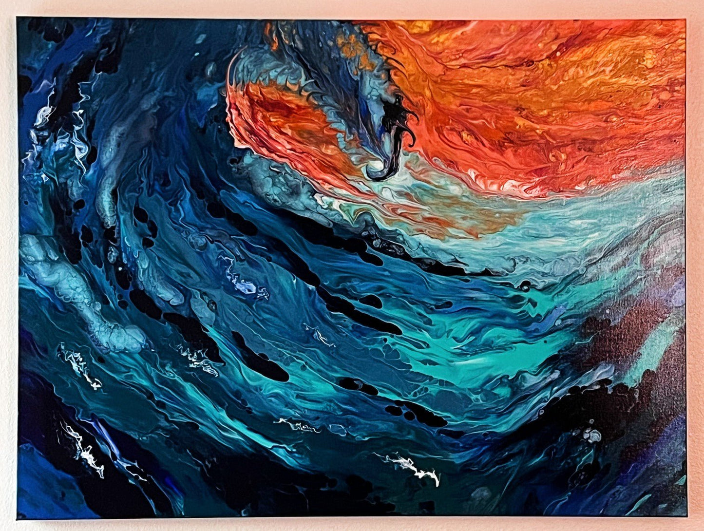 Ocean Wave at Sunset - 30x48 Handpainted - Birdsong Lane Art