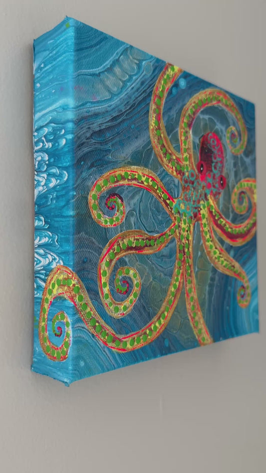 Handmade Octopus Canvas Wall Art