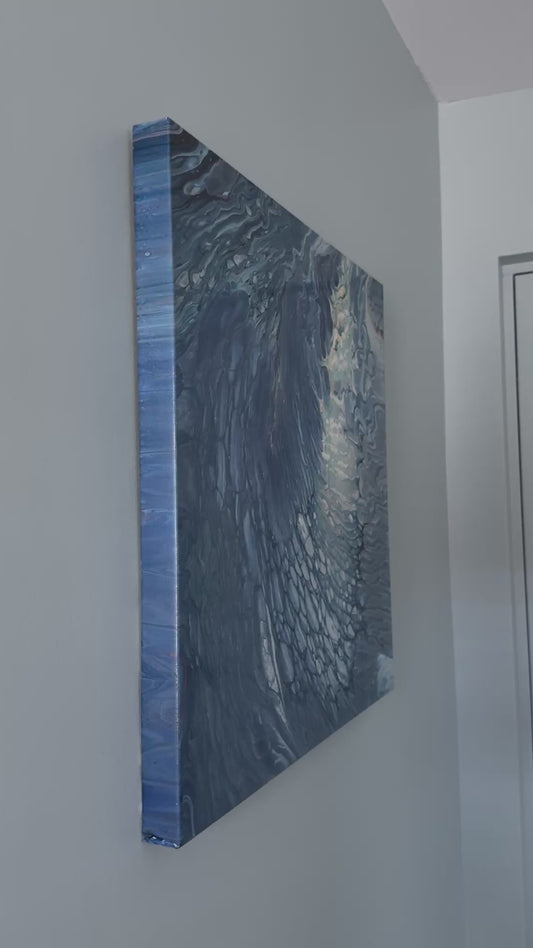 Dive into the Deep Blue Ocean - Original Painting 24x24 Canvas
