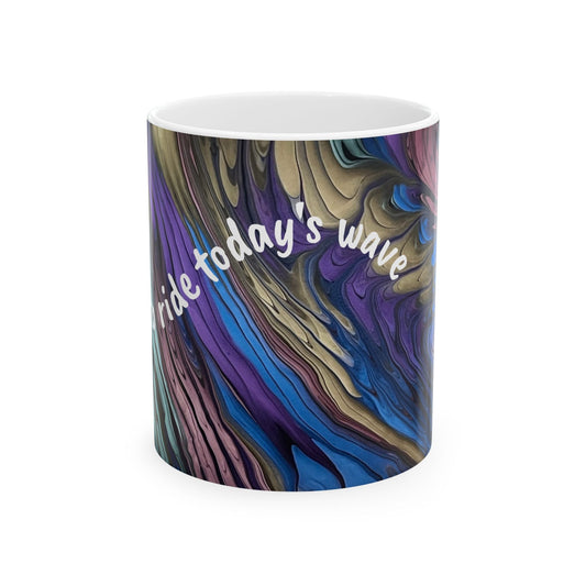 Ready to Ride Today's Wave Ceramic Coffee/Tea Mug - Birdsong Lane Art