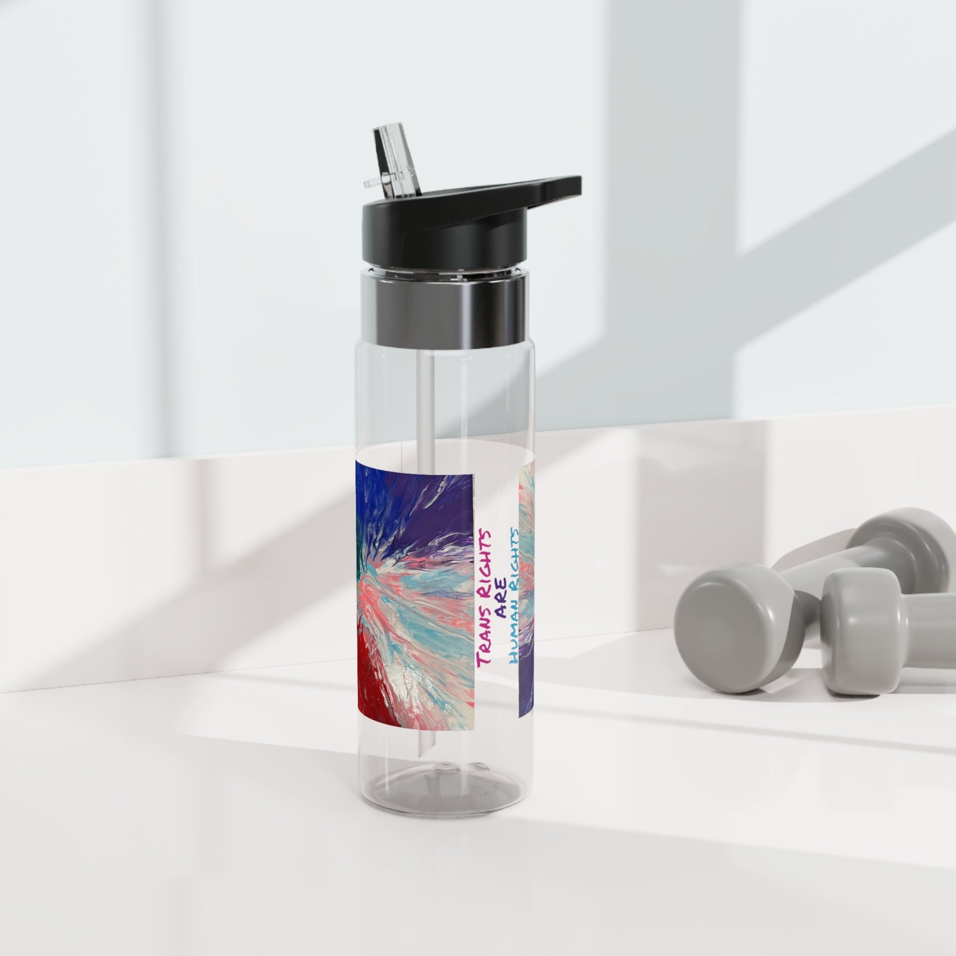 Trans Rights are Human Rights Sport Bottle, 20oz - Birdsong Lane Art