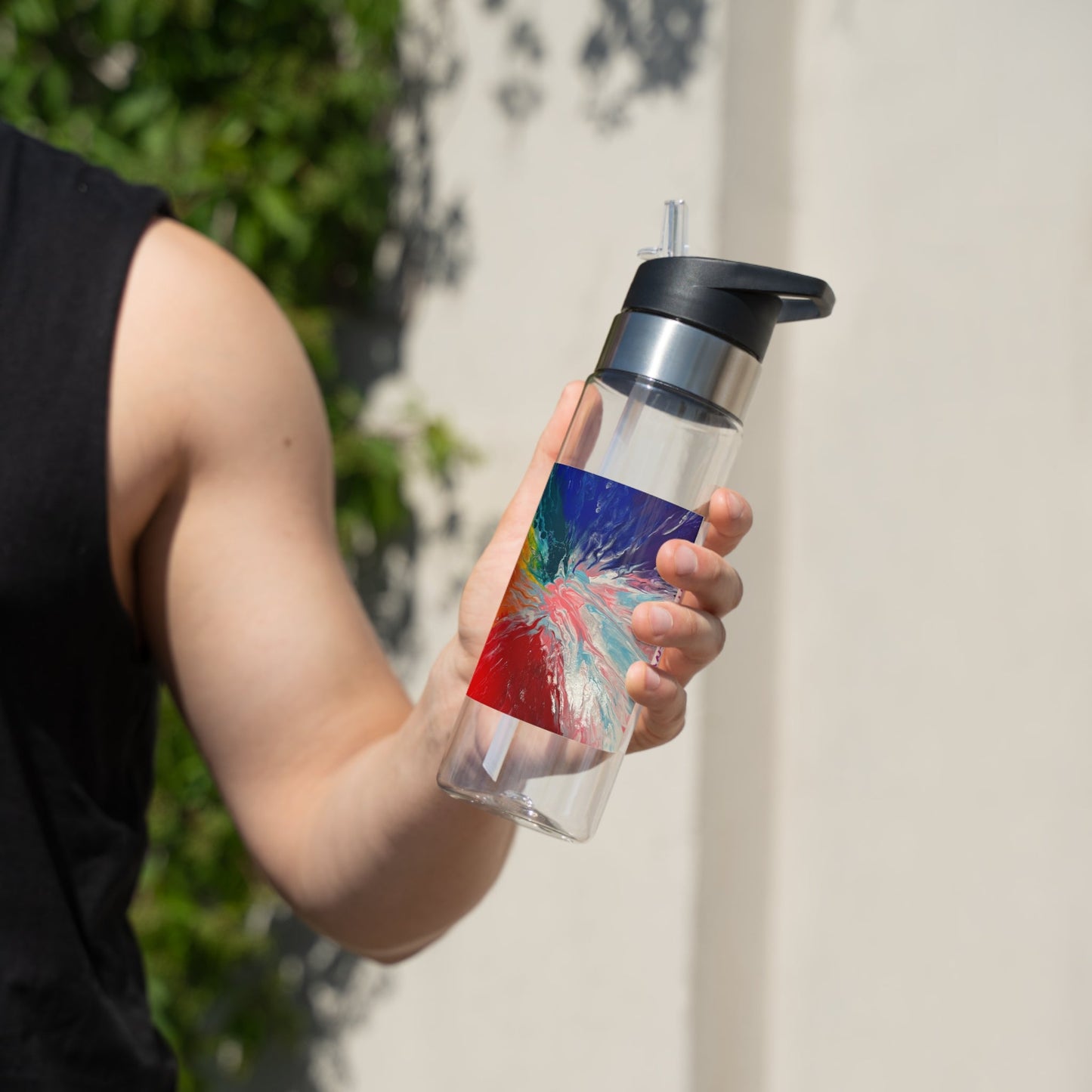 Trans Rights are Human Rights Sport Bottle, 20oz - Birdsong Lane Art