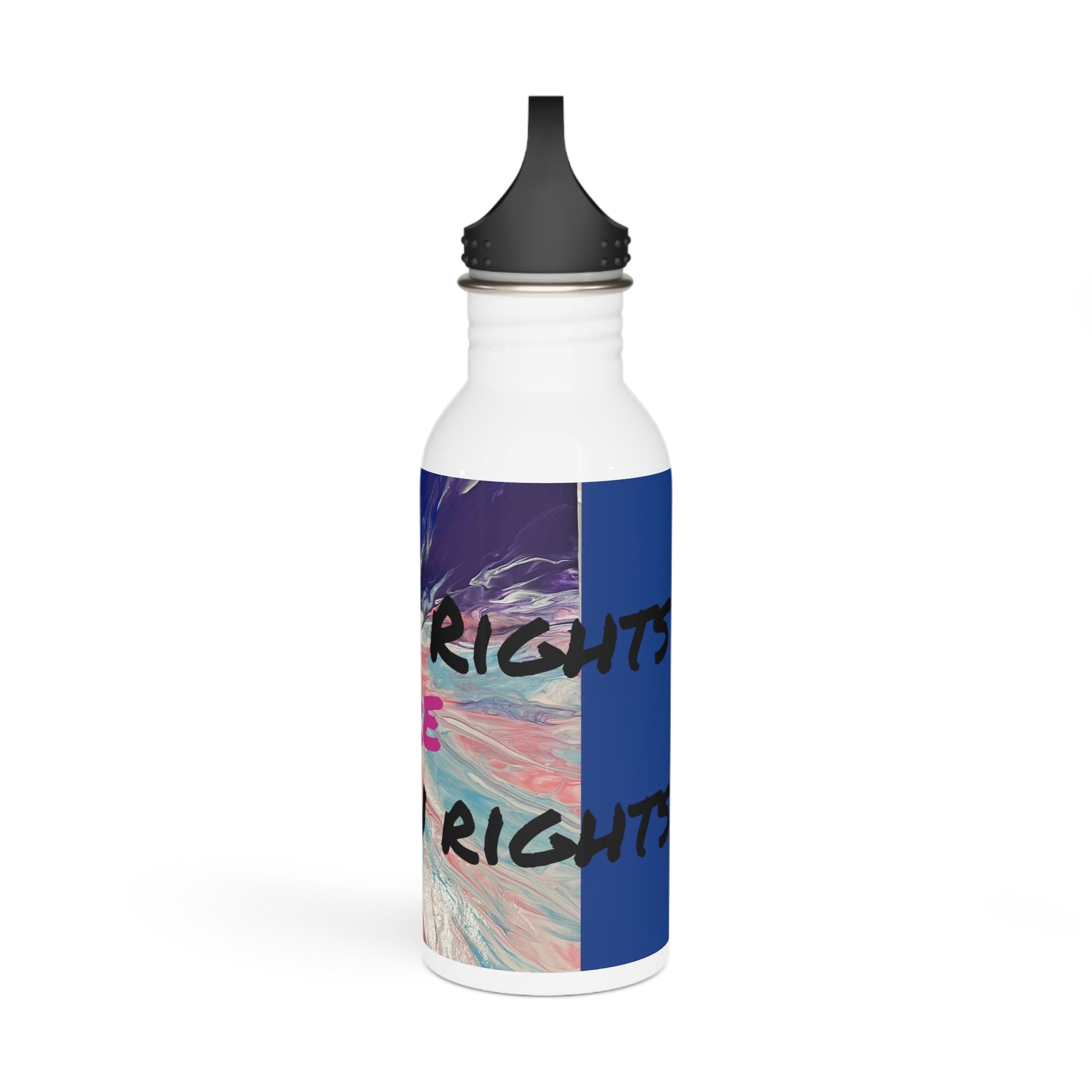 Trans Rights are Human Rights Stainless Steel Water Bottle - Birdsong Lane Art