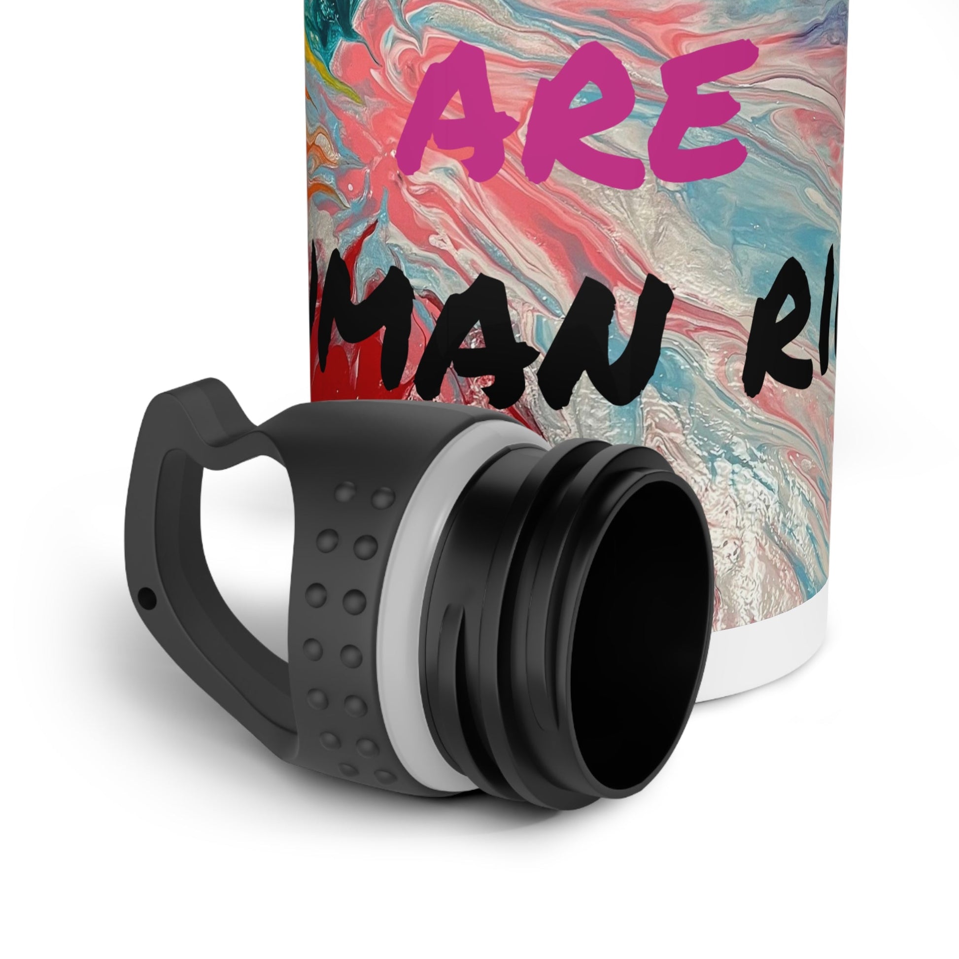 Trans Rights are Human Rights Stainless Steel Water Bottle - Birdsong Lane Art