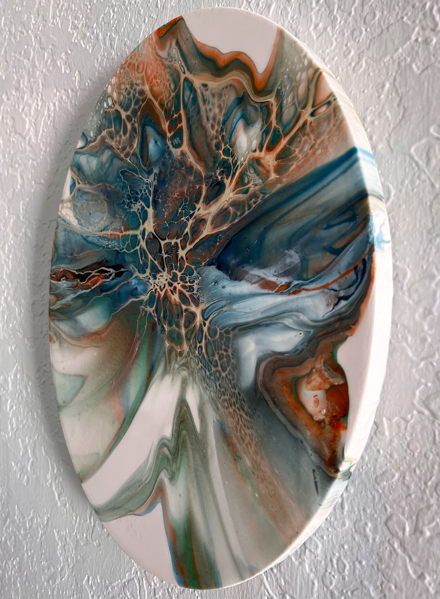Handmade Art: Turtle Shell Deconstructed Oval Canvas 11x14