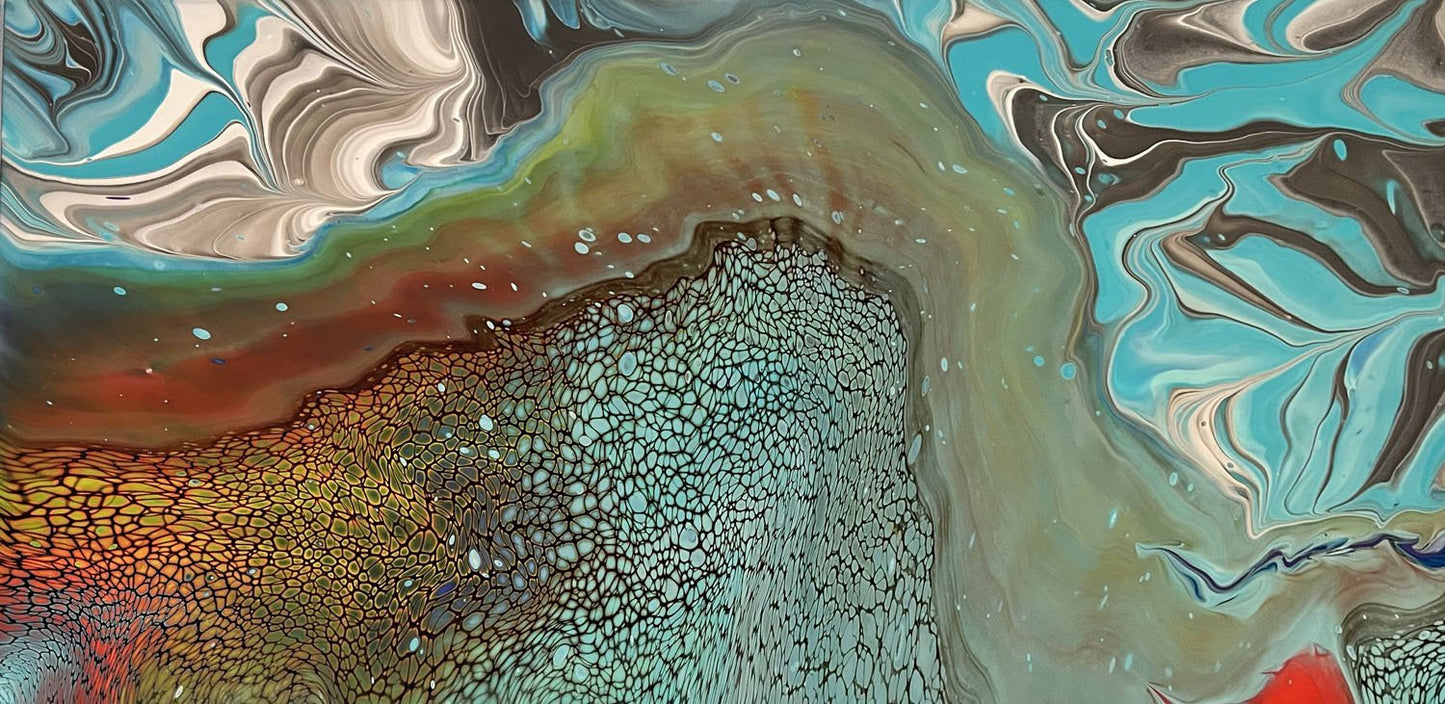 Follow the Rainbow Into the Sea - 12x24 Painting - Birdsong Lane Art