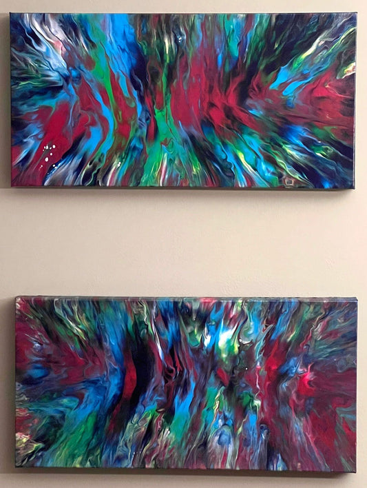 Handmade Wall Art: Feather Diptych - Birdsong Lane Art