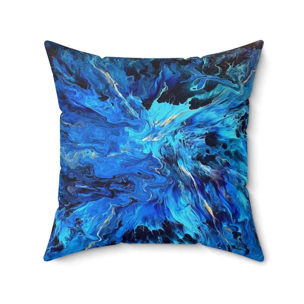 Into the Ocean Spun Polyester Square Pillow - Birdsong Lane Art