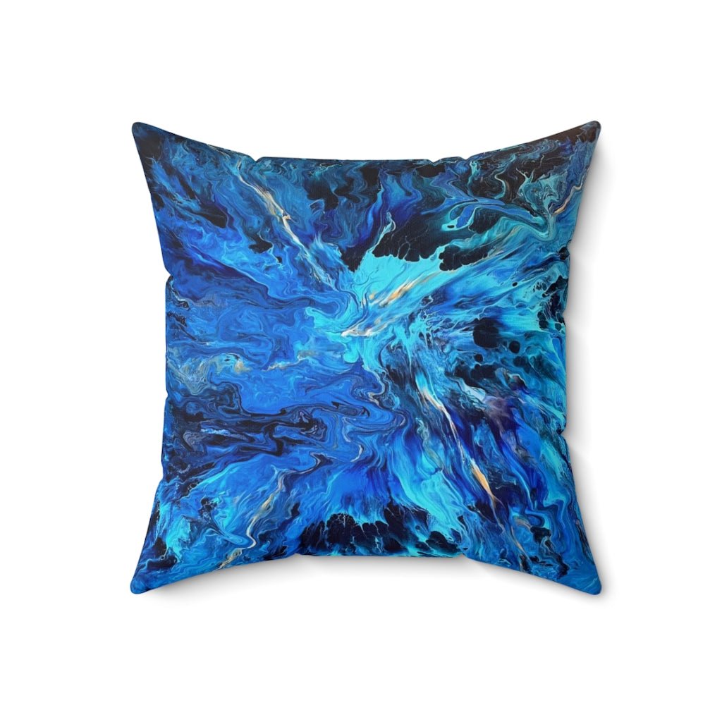 Into the Ocean Spun Polyester Square Pillow - Birdsong Lane Art