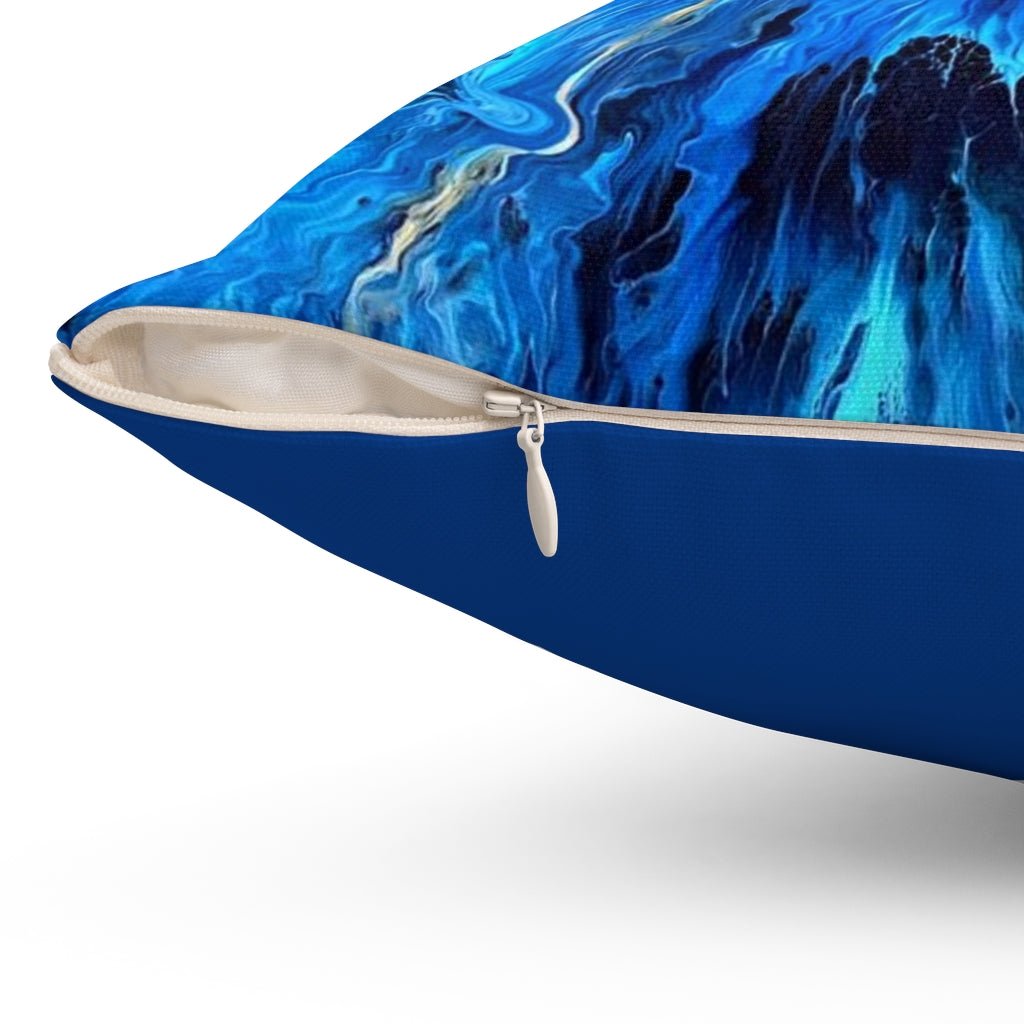 Into the Ocean Spun Polyester Square Pillow - Birdsong Lane Art