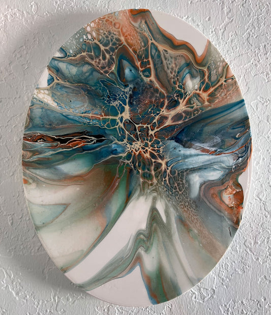 Turtle Shell Deconstructed 11x14 Oval Original Art - Birdsong Lane Art